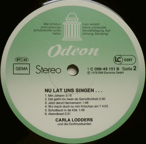 Cover zu Carla Lodders - Nu Lat Uns Singen... | 1978 | Vinyl | Pop | Germany