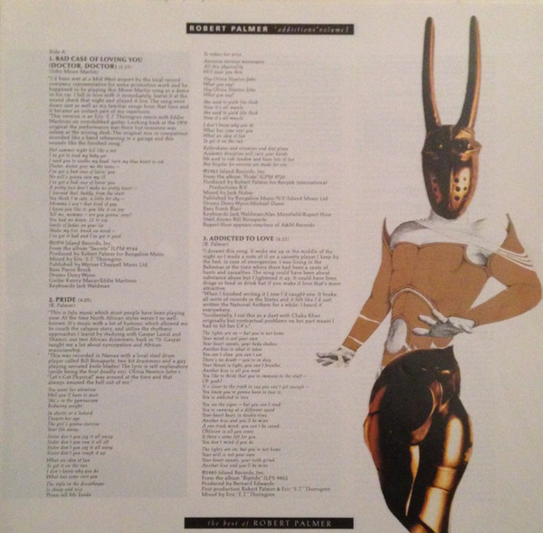 Cover zu Robert Palmer - Addictions Volume I | 1989 | LP, Comp | Electronic, Rock | Germany