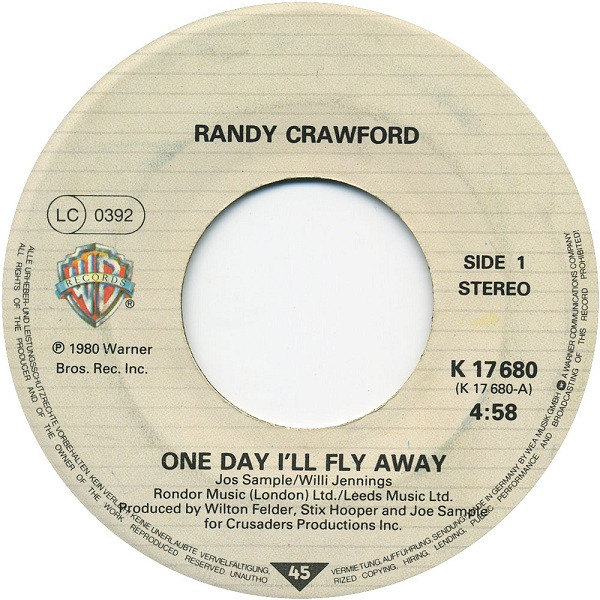 Cover zu Randy Crawford - One Day I'll Fly Away | 1980 | Vinyl, 45 RPM, 7