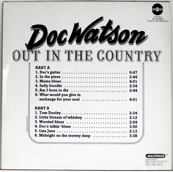 Cover zu Doc Watson - Out In The Country | Vinyl | Folk, World, & Country | Europe