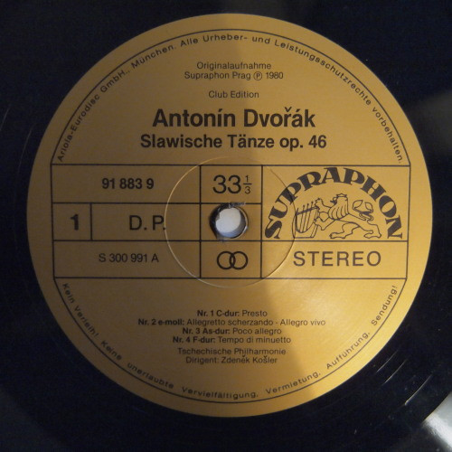 Cover zu Antonín Dvořák - The Czech Philharmonic Orchestra, Zdeněk Košler - Die Slawischen Tänze Op.46 Und 72 (Gesamtaufnahme) | 1980 | Vinyl | Classical | Germany
