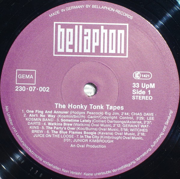 Cover zu Various - The Honky Tonk Tapes | 1980 | Vinyl | Rock, Blues, Pop | Germany