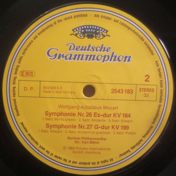 Cover zu Wolfgang Amadeus Mozart, Karl Böhm, Berliner Philharmoniker - Mozart: Symphonien Nr. 25 G-moll • Nr. 26 Es-Dur • Nr. 27 G-Dur | 1981 | Vinyl | Classical | Germany