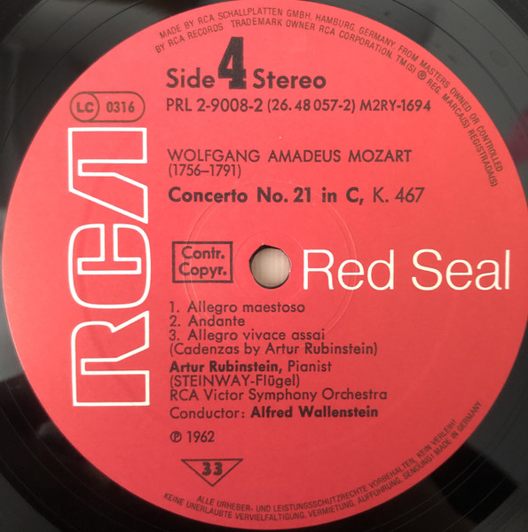Cover zu Arthur Rubinstein, Wolfgang Amadeus Mozart, Jascha Heifetz - Konzerte | Vinyl | Classical Schallplatten Ankauf