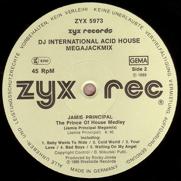 Cover zu Various, Jamie Principal - DJ International Acid House Megajackmix | 1988 | 12