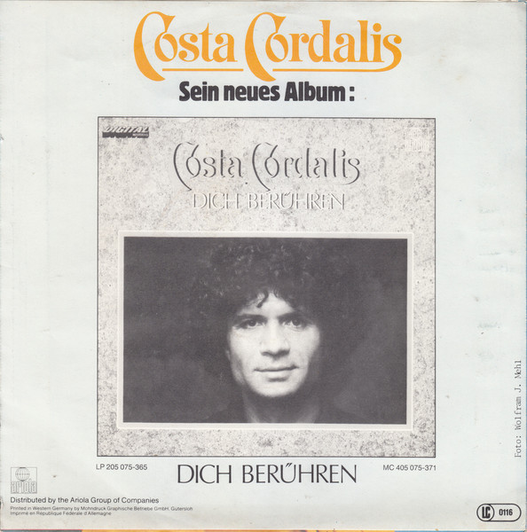 Cover zu Costa Cordalis - Du Hast Ja Tränen In Den Augen | 1983 | Vinyl | Pop | Germany Schallplatten Ankauf