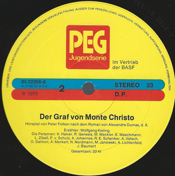 Cover zu Alexandre Dumas - Der Graf Von Monte Christo | 1975 | Vinyl | Non-Music | Germany