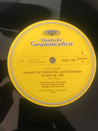 Cover zu Antonín Dvořák - Pierre Fournier, Berliner Philharmoniker, George Szell - Cellokonzert | Vinyl | Classical | Germany
