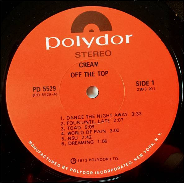 Cover zu Cream (2) - Off The Top | 1973 | Vinyl | Rock | US Schallplatten Ankauf