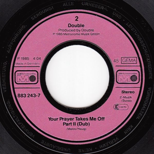 Cover zu Double - The Captain Of Her Heart | 1985 | Vinyl, Stereo, 45 RPM, 7