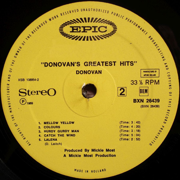 Cover zu Donovan - Donovan's Greatest Hits | 1969 | Vinyl | Rock | Netherlands