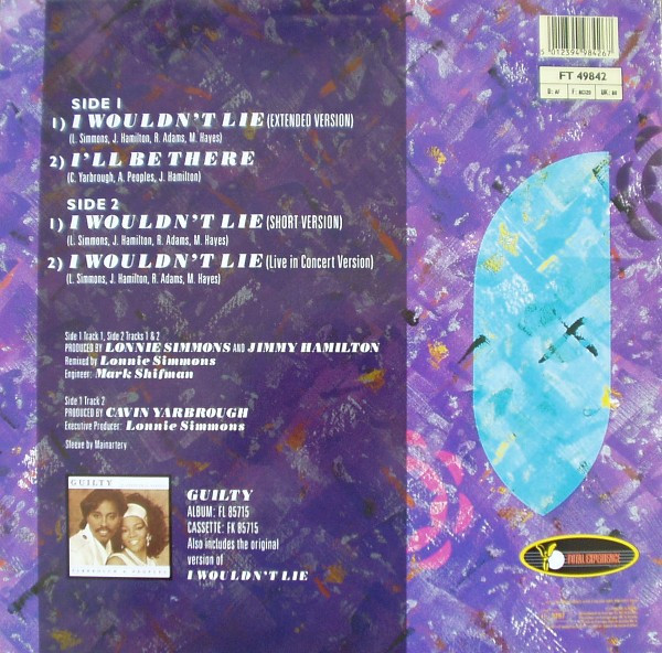 Cover zu Yarbrough & Peoples - I Wouldn't Lie | 1986 | Vinyl | Funk / Soul | Europe Schallplatten Ankauf