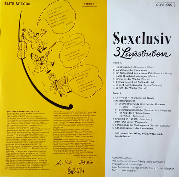 Cover zu 3 Lausbuben - Sexclusiv | Vinyl | Pop, Folk, World, & Country | Germany Schallplatten Ankauf