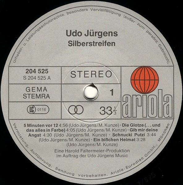 Cover zu Udo Jürgens - Silberstreifen | 1982 | LP, Album | Pop | Germany