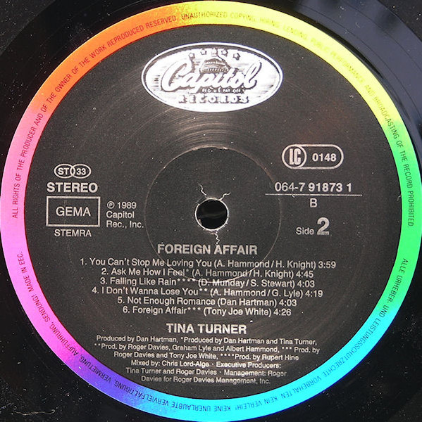 Cover zu Tina Turner - Foreign Affair | 1989 | LP, Album, Gat | Rock, Funk / Soul, Pop | Europe