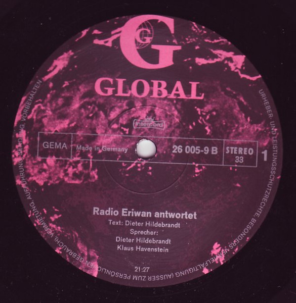 Cover zu Dieter Hildebrandt & Klaus Havenstein - Radio Eriwan Antwortet - Im Prinzip Ja | 1972 | Vinyl | Non-Music | Germany