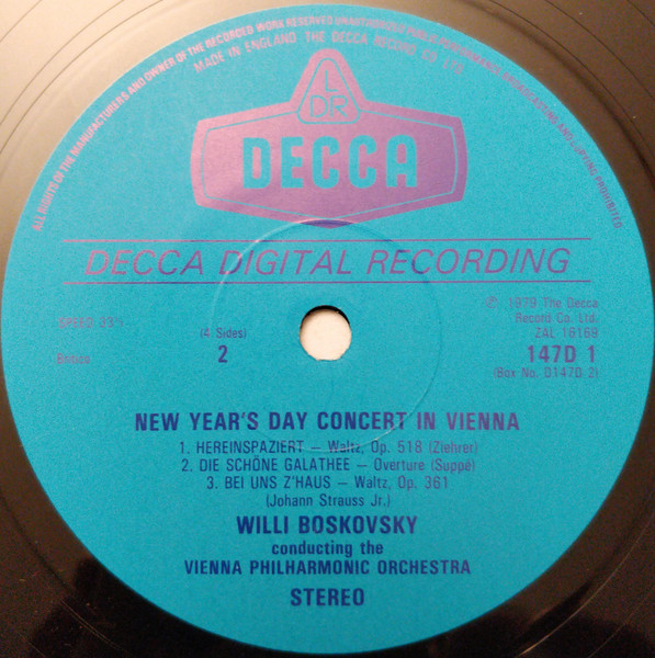 Cover zu Wiener Philharmoniker, Willi Boskovsky - New Year's Day Concert In Vienna = Neujahrskonzert In Wien = Concert Du Nouvel An, A Vienne | 1979 | Vinyl | Classical | UK & Europe