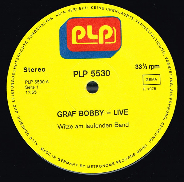 Cover zu Unknown Artist - Witze Am Laufenden Band - Graf Bobby Live | 1975 | Vinyl | Non-Music | Germany Schallplatten Ankauf