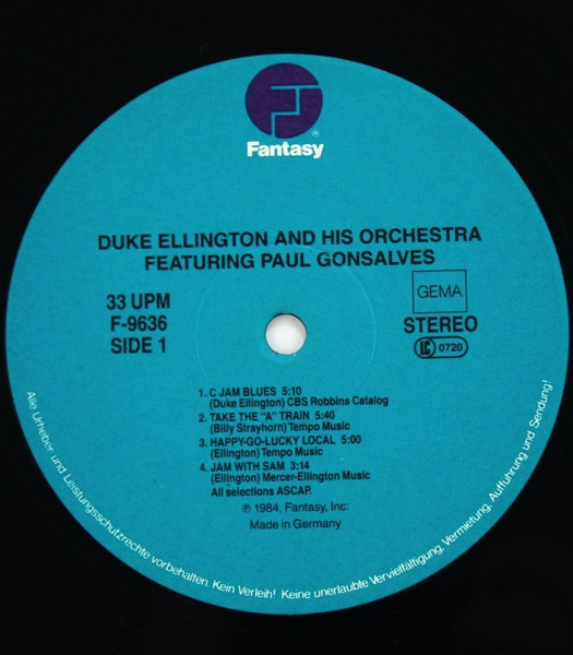 Cover zu Duke Ellington And His Orchestra Featuring Paul Gonsalves - Featuring Paul Gonsalves | 1984 | Vinyl | Jazz | Germany Schallplatten Ankauf