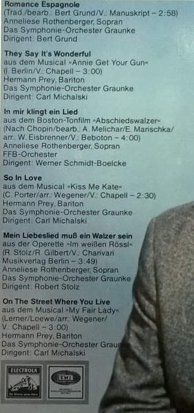 Cover zu Anneliese Rothenberger / Hermann Prey - Heute Abend | 1970 | Vinyl | Pop, Classical | Germany