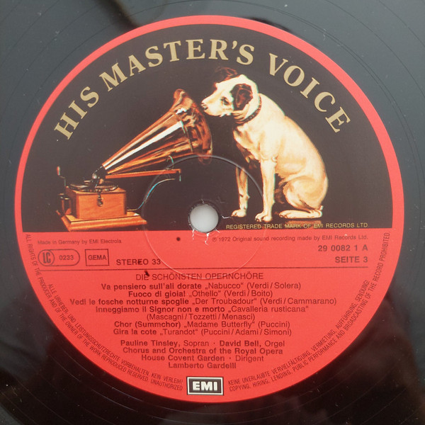 Cover zu Chor Der Bayerischen Staatsoper Und Bayerisches Staatsorchester, Robert Heger, Chorus Of The Royal Opera House, Covent Garden And Orchestra Of The Royal Opera House, Covent Garden, Lamberto