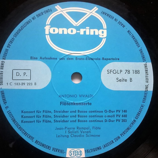 Cover zu Antonio Vivaldi - Flötenkonzerte | Vinyl | Classical | Germany Schallplatten Ankauf