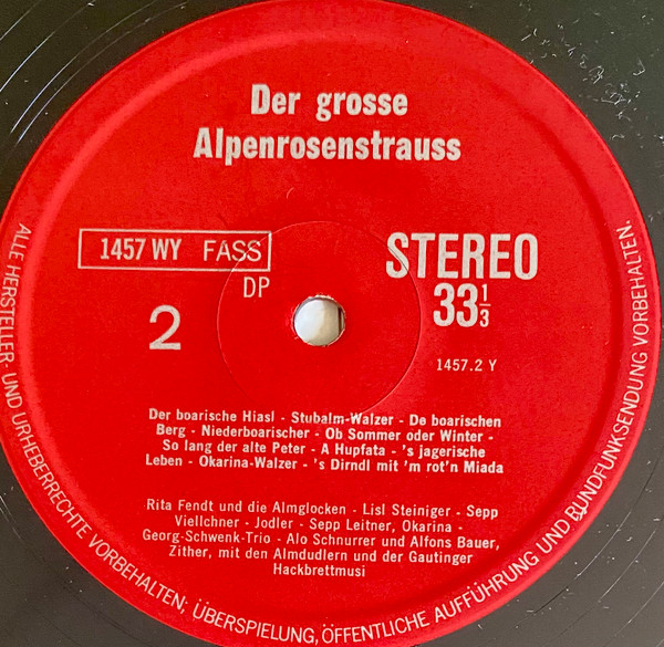 Cover zu Various - Der Große Alpenrosenstrauß | Vinyl | Folk, World, & Country | Germany