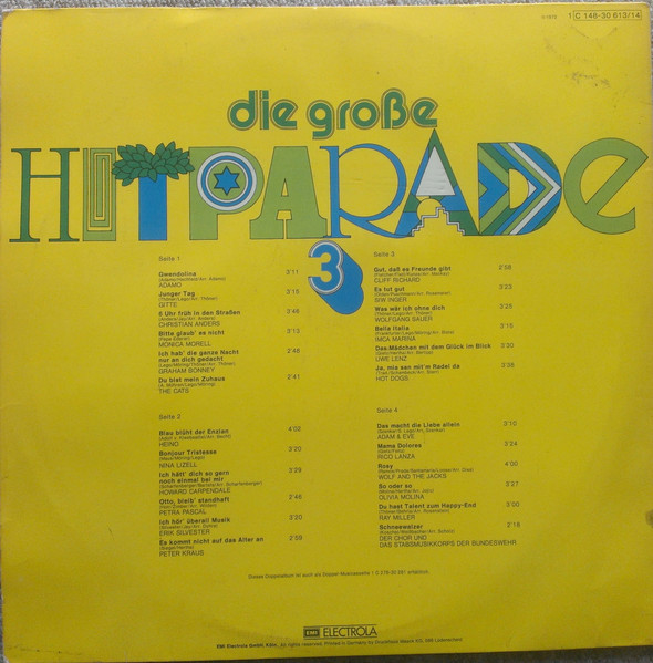 Cover zu Various - Die Große Hitparade 3 | 1972 | Vinyl | Pop | Germany Schallplatten Ankauf