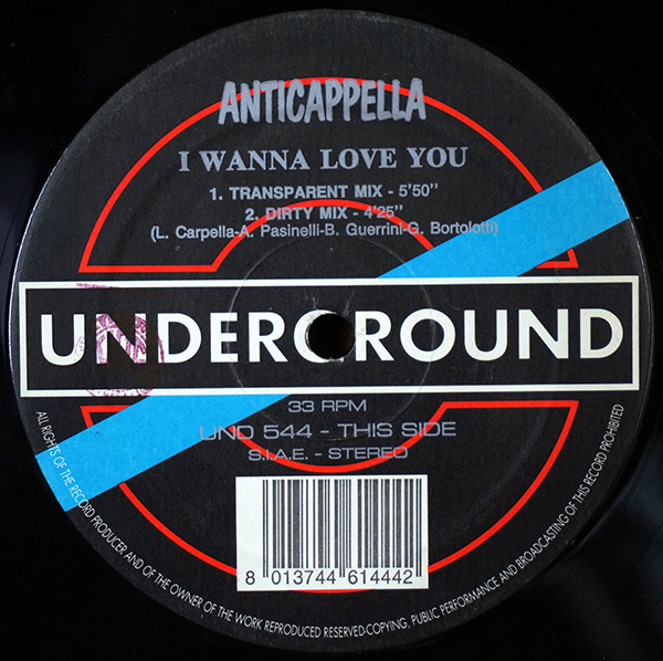 Cover zu Anticappella - I Wanna Love You | 1993 | Vinyl | Electronic | Italy Schallplatten Ankauf