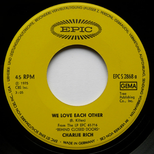 Cover zu Charlie Rich - We Love Each Other | 1975 | Vinyl | Pop, Folk, World, & Country | Germany Schallplatten Ankauf
