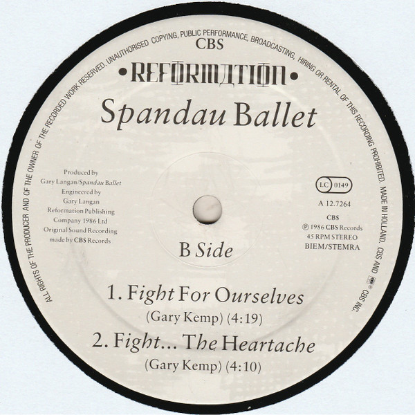 Cover zu Spandau Ballet - Fight For Ourselves (Extended Remix) | 1986 | Vinyl | Electronic | Netherlands