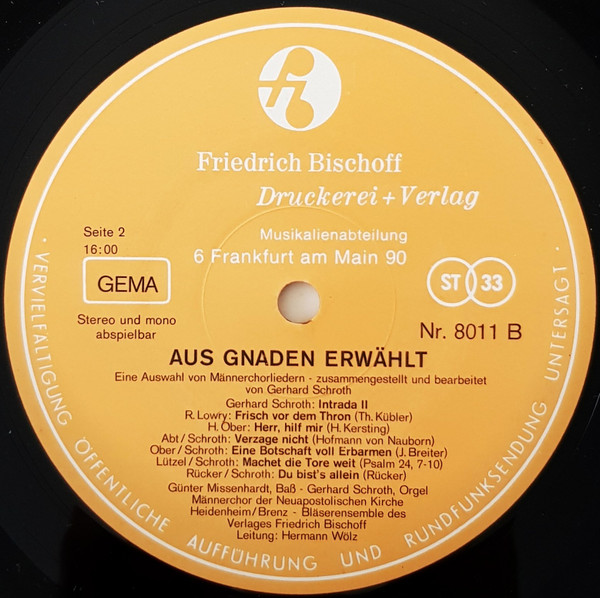Cover zu Various - Aus Gnaden Erwählt | Vinyl | Folk, World, & Country | Germany Schallplatten Ankauf