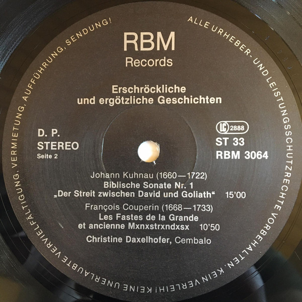 Cover zu Christine Daxelhofer - Erschröckliche Und Ergötzliche Geschichten | 1980 | Vinyl | Classical | Germany