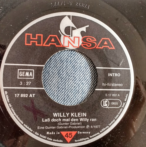 Cover zu Willy Klein - Laß Doch Mal Den Willy Ran | 1977 | Vinyl | Pop | Germany Schallplatten Ankauf