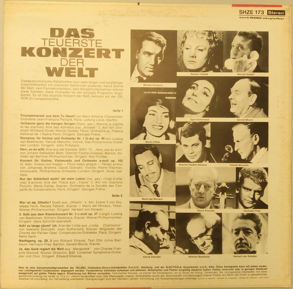 Cover zu Various - Das Teuerste Konzert Der Welt | Vinyl | Classical | Germany