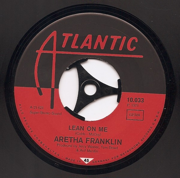 Cover zu Aretha Franklin - Spanish Harlem / Lean On Me | 1971 | Vinyl | Funk / Soul | Germany