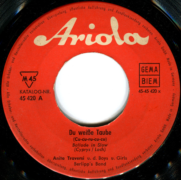 Cover zu Anita Traversi - Du Weiße Taube (Cu-Cu-Ru-Cu-Cu) / Einen Kranz Von Roten Rosen | 1962 | Vinyl | Pop, Folk, World, & Country | Germany