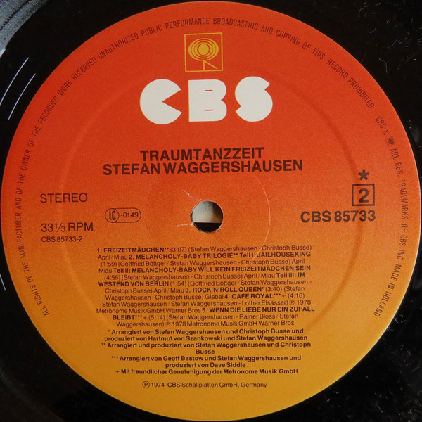 Cover zu Stefan Waggershausen - Traumtanzzeit | 1982 | Vinyl, LP, Album, Reissue | Rock, Pop | Germany Schallplatten Ankauf
