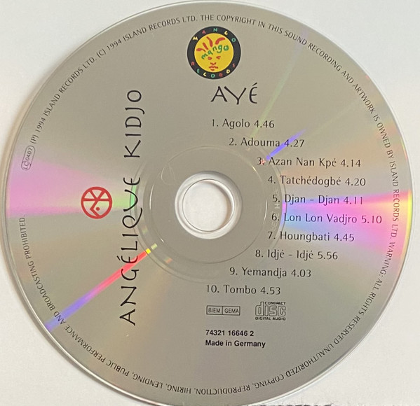 Cover zu Angélique Kidjo - Ayé | 1994 | Vinyl | Electronic, Funk / Soul, Folk, World, & Country | Europe