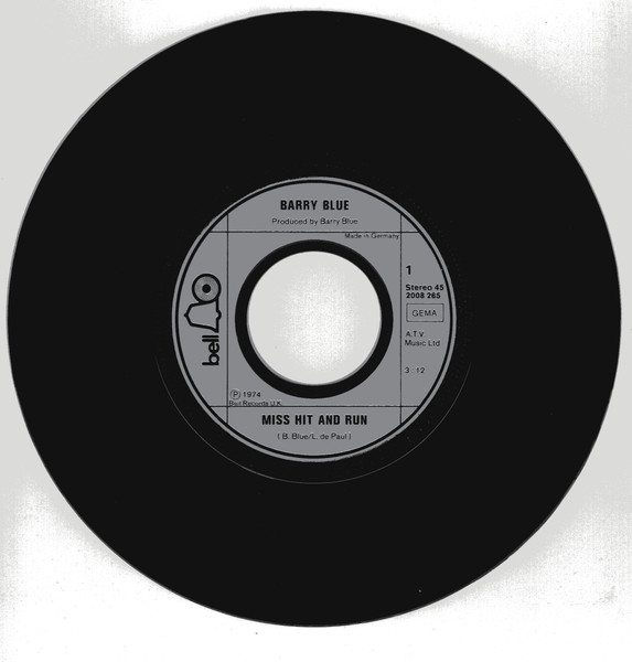 Cover zu Barry Blue - Miss Hit And Run | 1974 | Vinyl | Rock, Pop | Germany Schallplatten Ankauf
