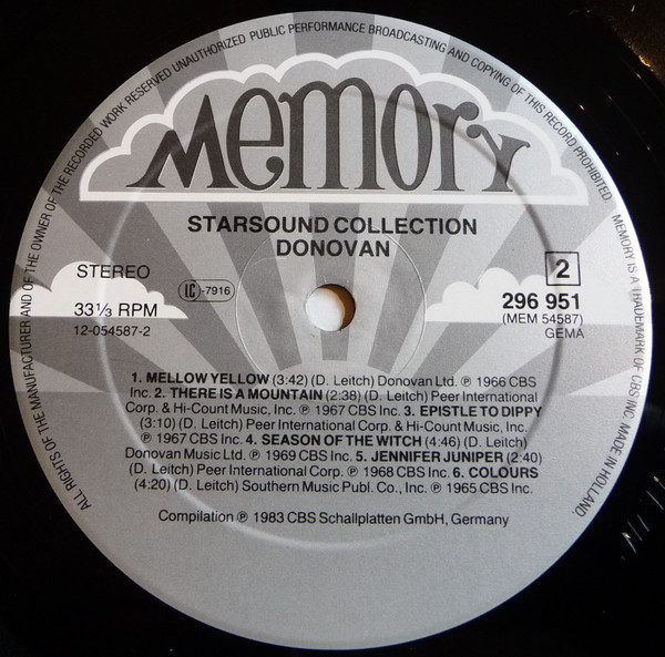 Cover zu Donovan - Starsound Collection | 1983 | Vinyl | Folk, World, & Country | Germany