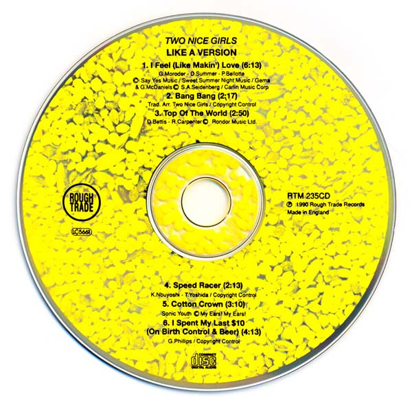 Cover zu Two Nice Girls - Like A Version | 1990 | Vinyl | Rock | UK Schallplatten Ankauf