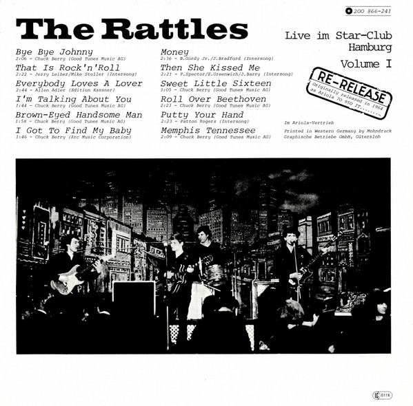 Cover zu The Rattles - Liverpool Beat Volume 1 - Live Im Star-Club Hamburg | 1979 | Vinyl, LP, Album, Stereo, Reissue | Rock | Germany Schallplatten Ankauf