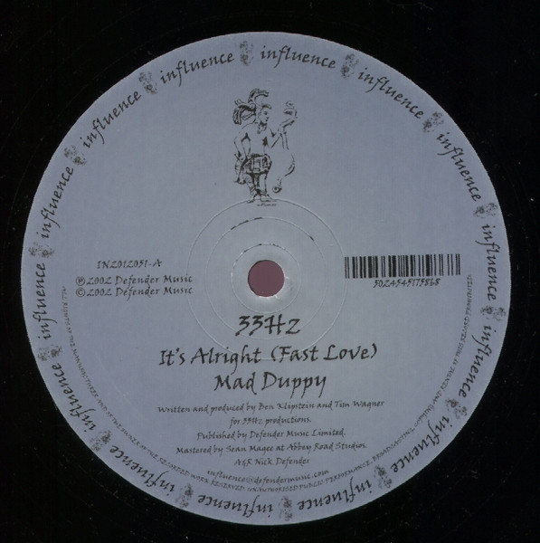 Cover zu 33Hz - It's Alright (Fast Love) / Mad Duppy | 2002 | Vinyl | Electronic | UK Schallplatten Ankauf