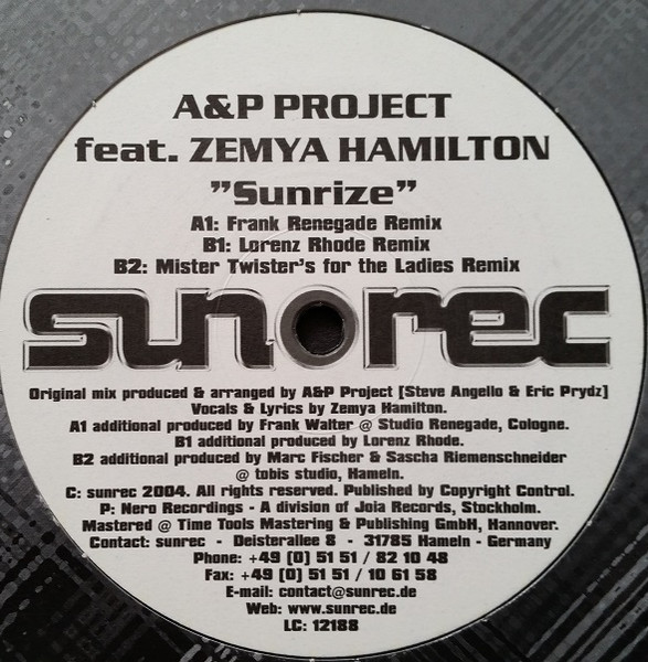 Cover zu A&P Project - Sunrize (Remix) | 2004 | Vinyl | Electronic | Germany Schallplatten Ankauf