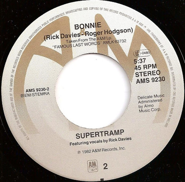 Cover zu Supertramp - It's Raining Again | 1982 | 7