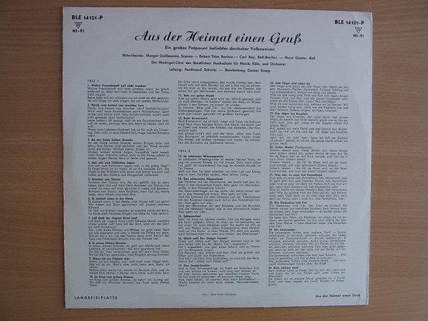 Cover zu Various - Aus Der Heimat Einen Gruß - Ein Großes Potpourri Beliebter Deutscher Volksweisen | Vinyl | Folk, World, & Country | Germany Schallplatten Ankauf