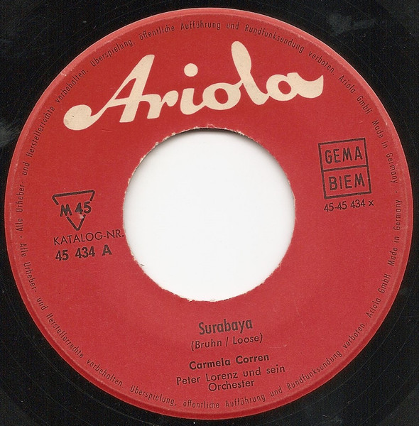 Cover zu Carmela Corren - Surabaya | 1962 | Vinyl | Pop | Germany