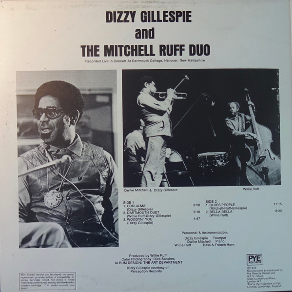 Cover zu Dizzy Gillespie And The Mitchell-Ruff Duo - In Concert | 1973 | Vinyl | Jazz | UK