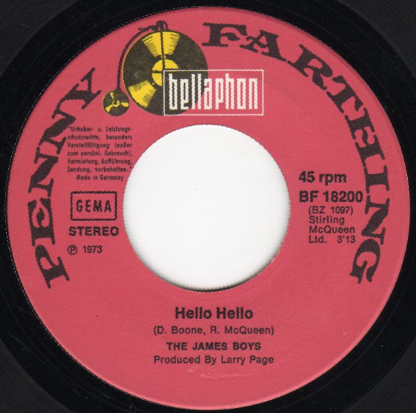 Cover zu The James Boys (2) - Hello Hello | 1973 | 7